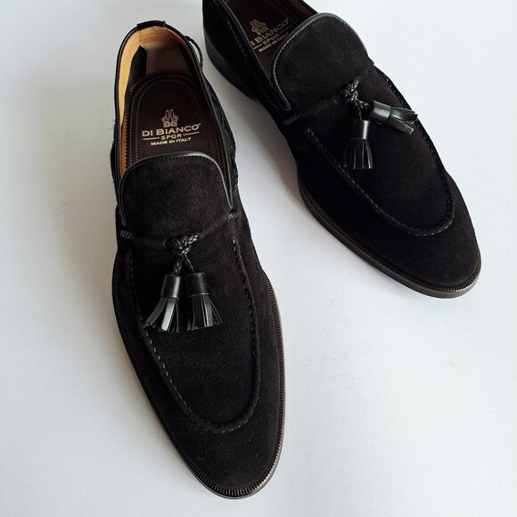 NEW Di Bianco Men\'s Black Suede Tassel Loafers Slip On Shoes Size 10.5 main image 14